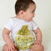 Making Home Base Christmas Tree Ruffled Onesie