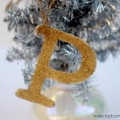 Making Home Base Monogram glitter ornament