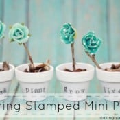 Spring Decor! Stamped Mini Potted Plants via Making Home Base #spring