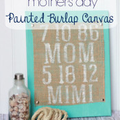 Handmade Mothers Day Painted Burlap Canvas #handmademothersday