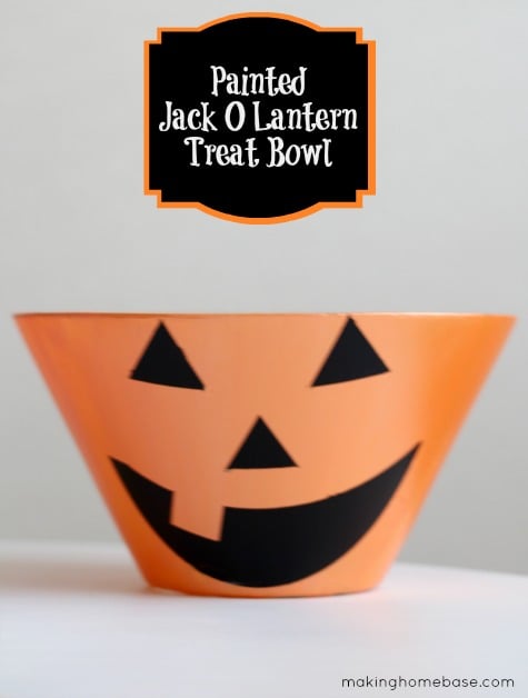 Painted Jack O Lantern Treat Bowl
