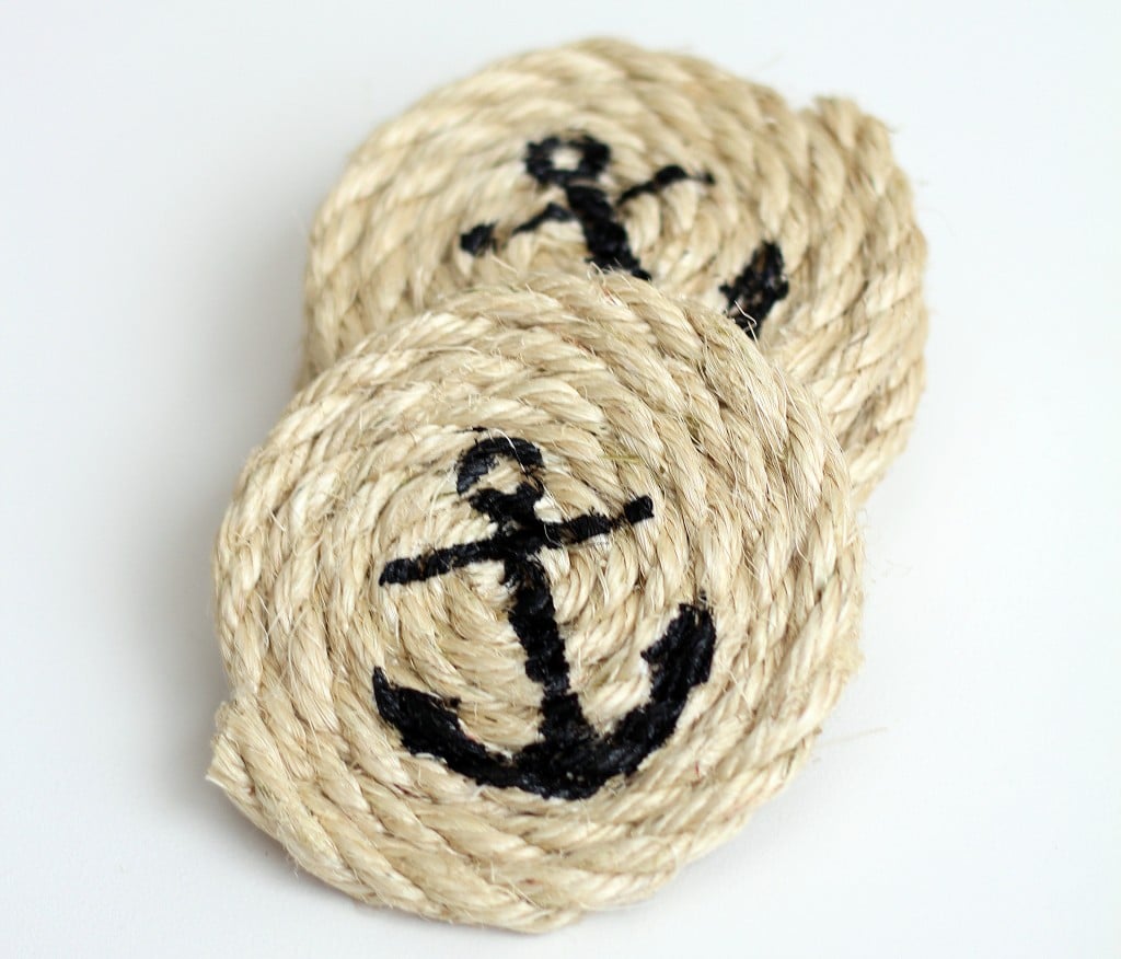 Nautical Stenciled Coasters