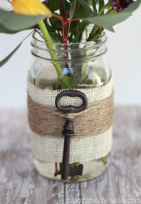 Embellished Mason Jar Vase for Spring