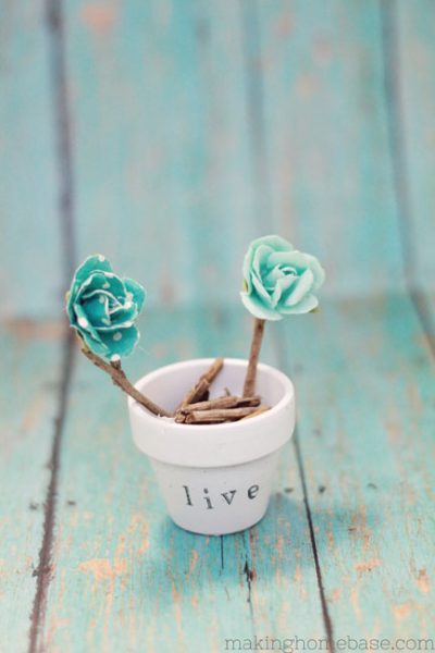 Spring Decor: Stamped Mini Pots