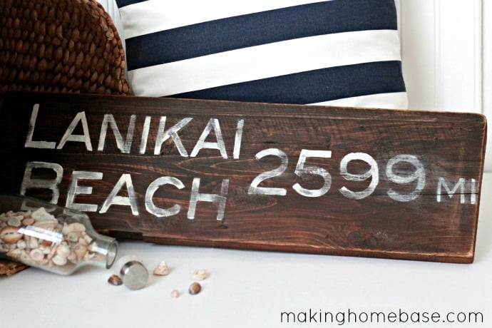 Lanikai beach salvage wood sign