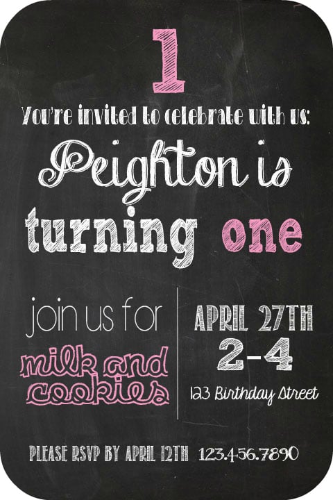 Chalkboard Birthday Invitation