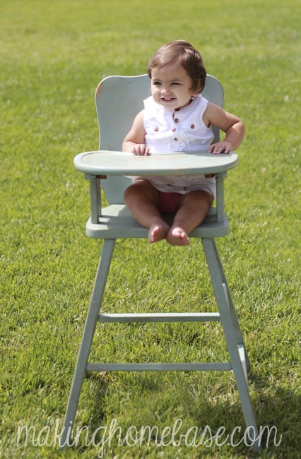 Vintage Wooden High Chair Painted with Annie Sloan Chalk Paint