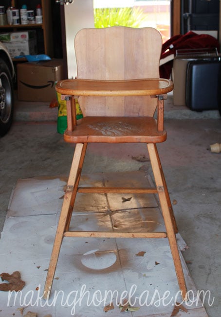 antique wooden high chair