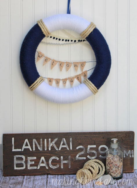 welcome aboard summer nautical wreath