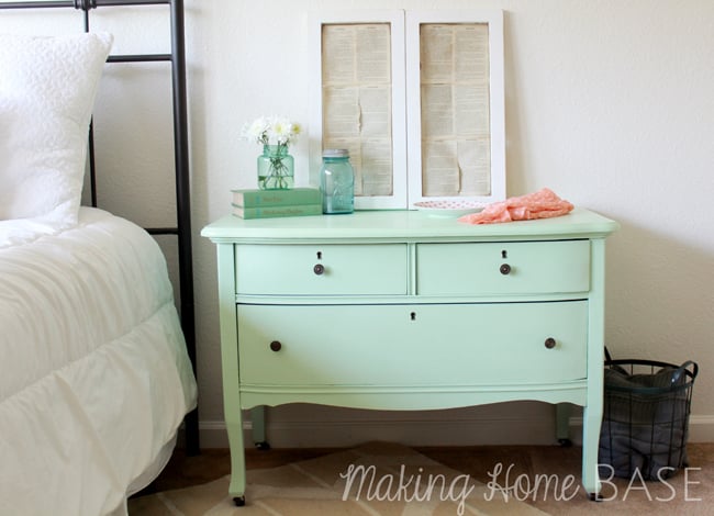 beautiful mint painted nightstand