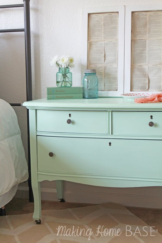 Beautiful Mint Painted Nightstand