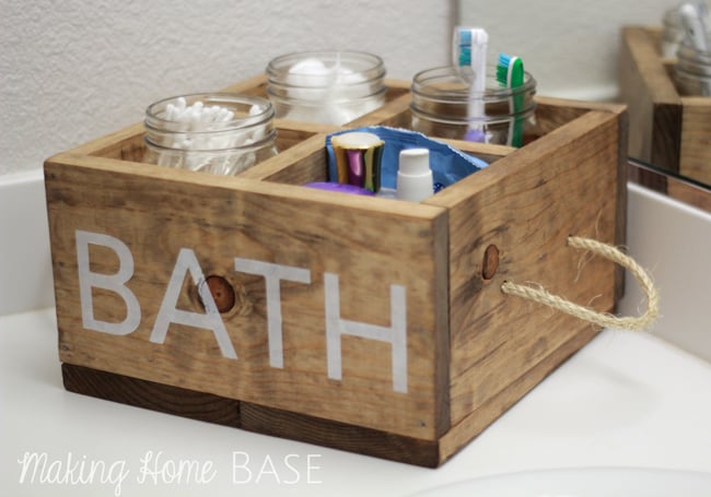 Wood Caddy with Rope Handles for the Bathroom - Making