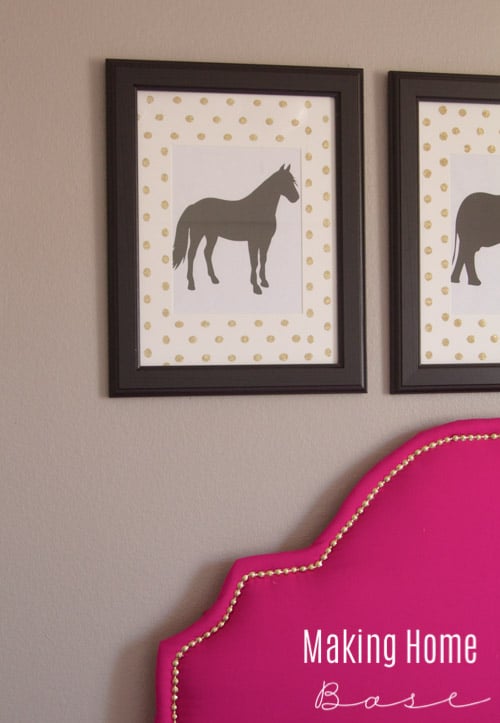 Kids Room Wall Art Idea - Framed Animal Silhouettes with a Girls Room