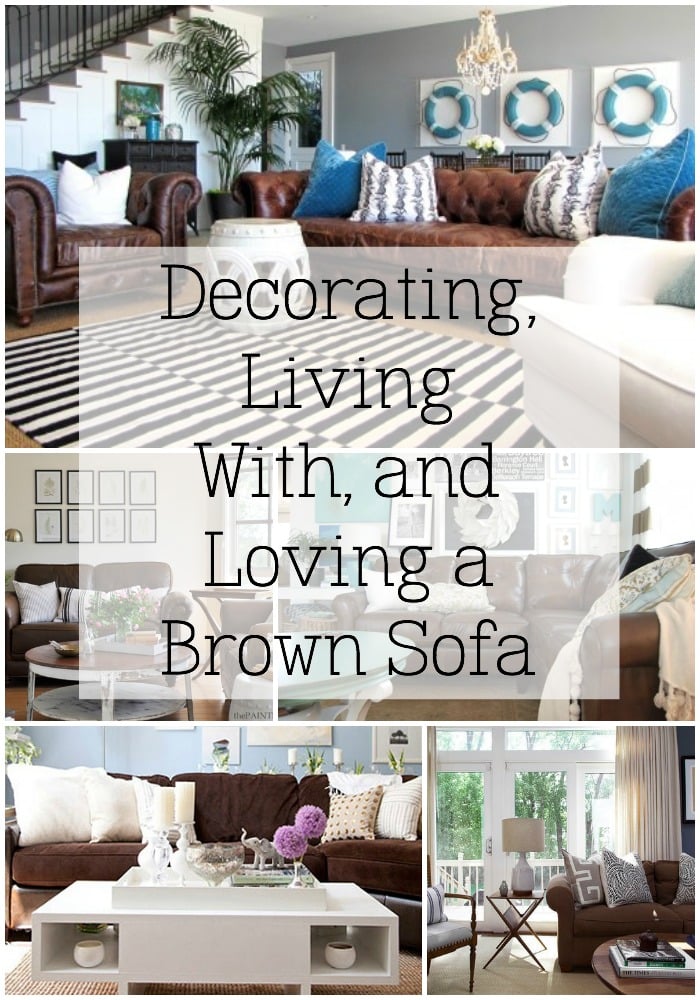 Living Room Decor With Dark Brown Couch