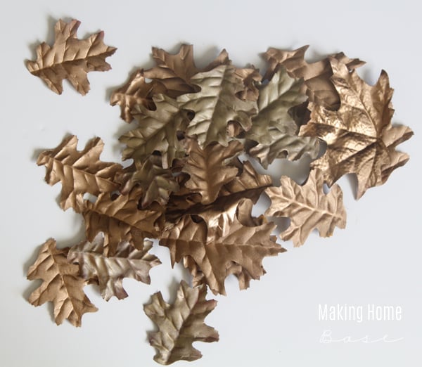 DIY gold leaf wreath
