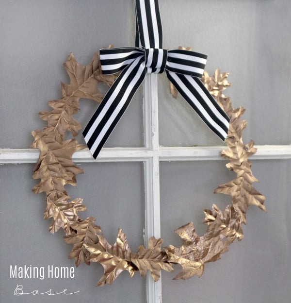 Gold Leaf Fall Wreath Tutorial