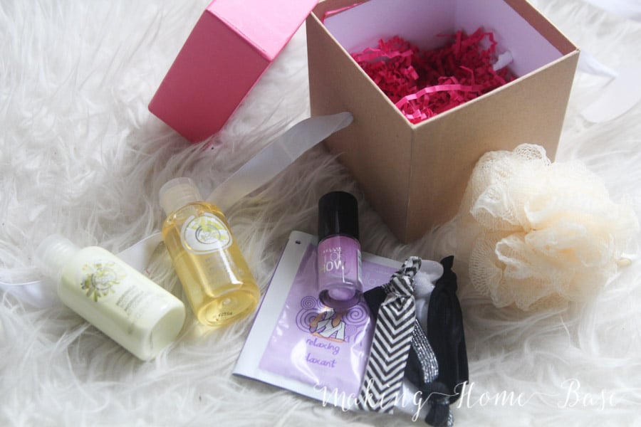 Spa day gift basket