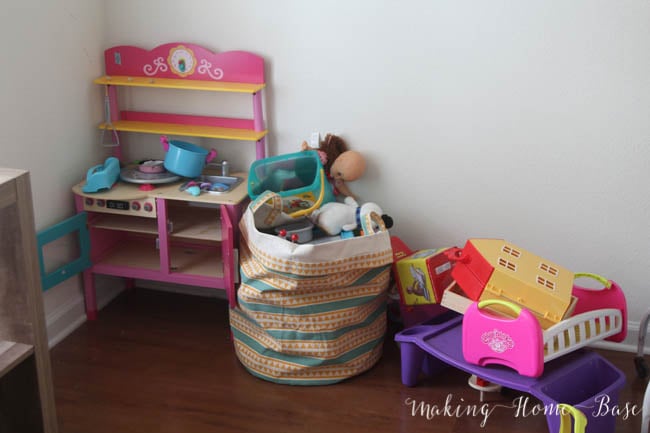 basket for toys in living room