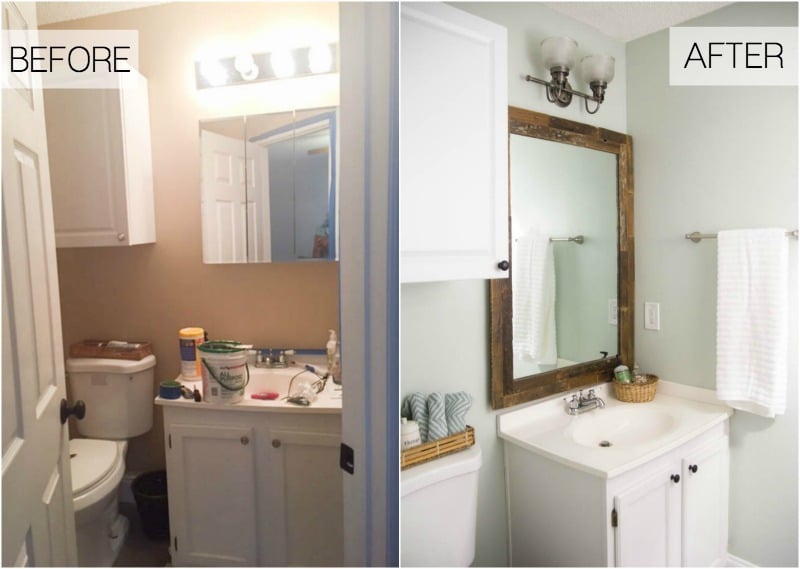 Beachy Budget Friendly Bathroom Makeover