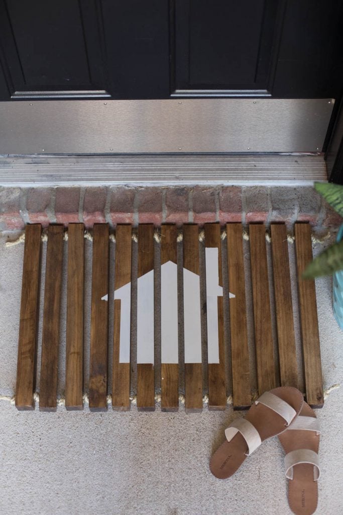 Wooden Stenciled Doormat