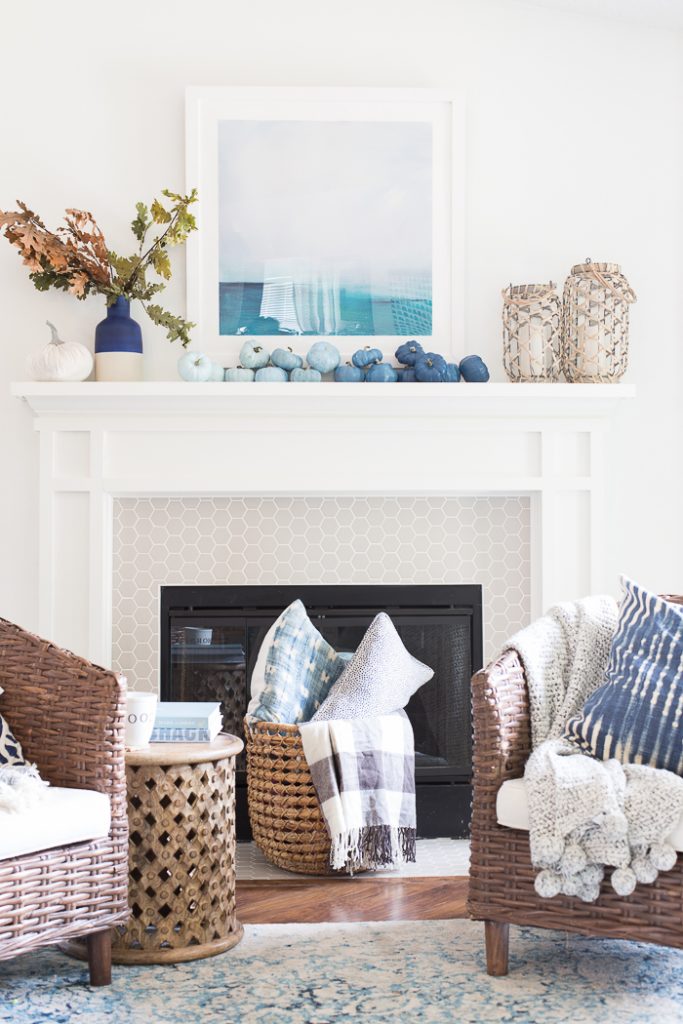 how to decorate your mantel for fall without changing your rooms color scheme