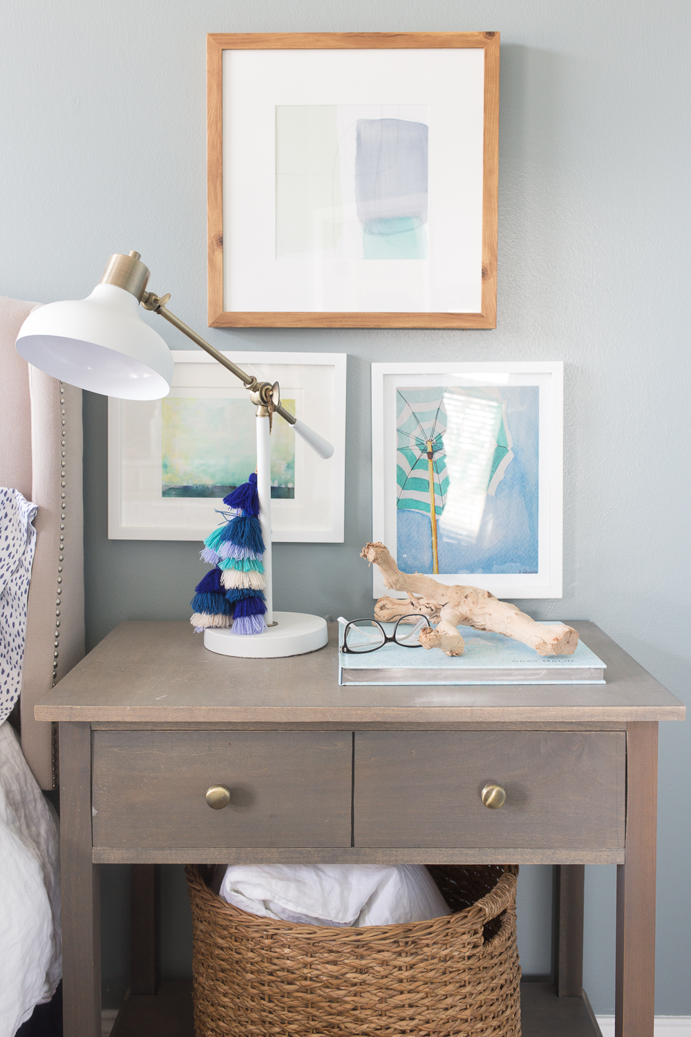 Changing the look of a bedroom with just paint can create a huge transformation paint color is Benjamin Moore Cloudy Sky