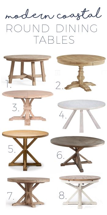 Modern Coastal Round Dining Tables - Gorgeous options as low as $400!