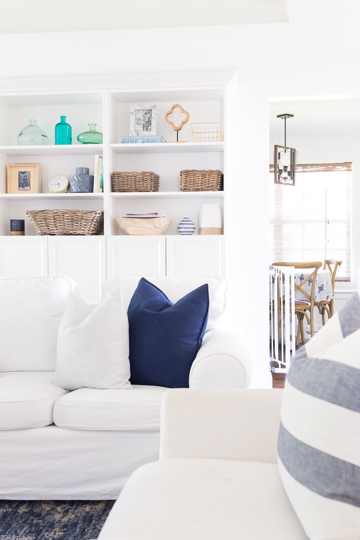 Living room built in shelves