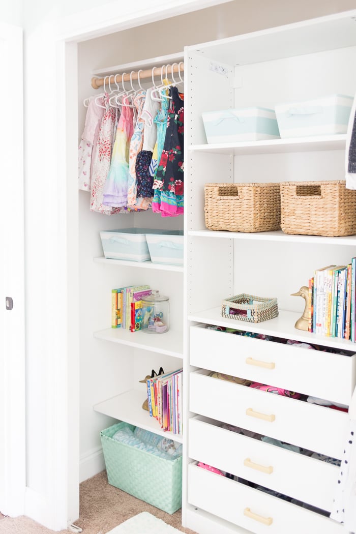 Kids Closet Organizer with IKEA Closet System - PAX system closet hack