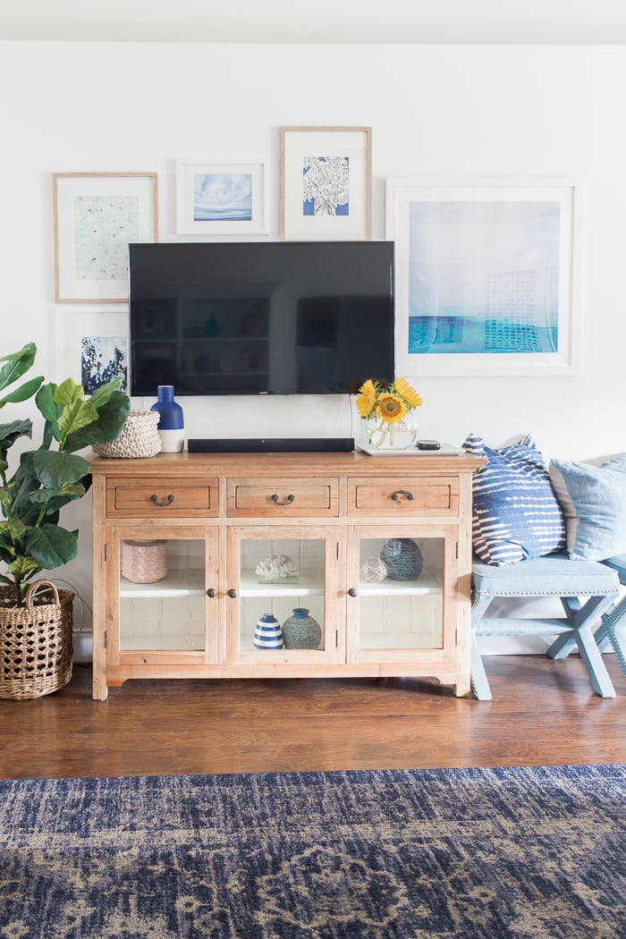 Decorating around a TV for a cozy and elegant look