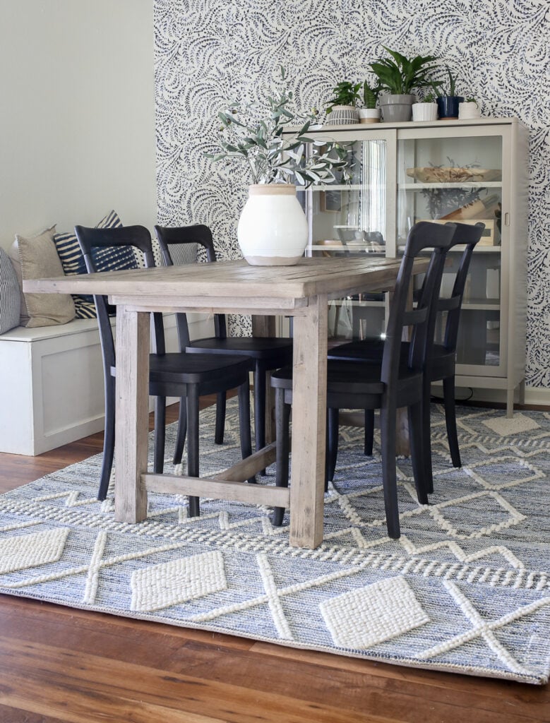 White coastal store dining table