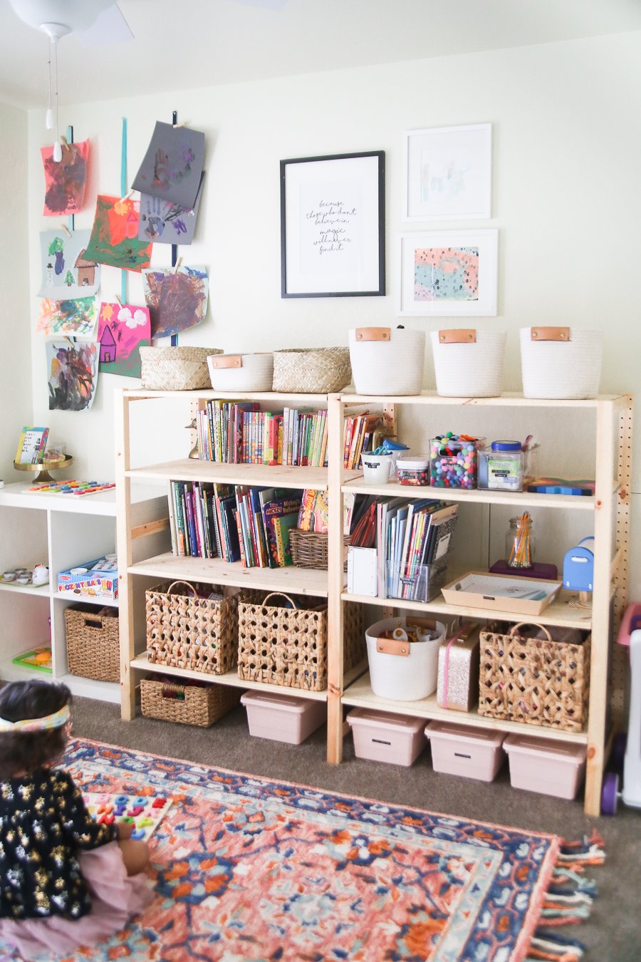 playroom organization ideas - playroom shelving