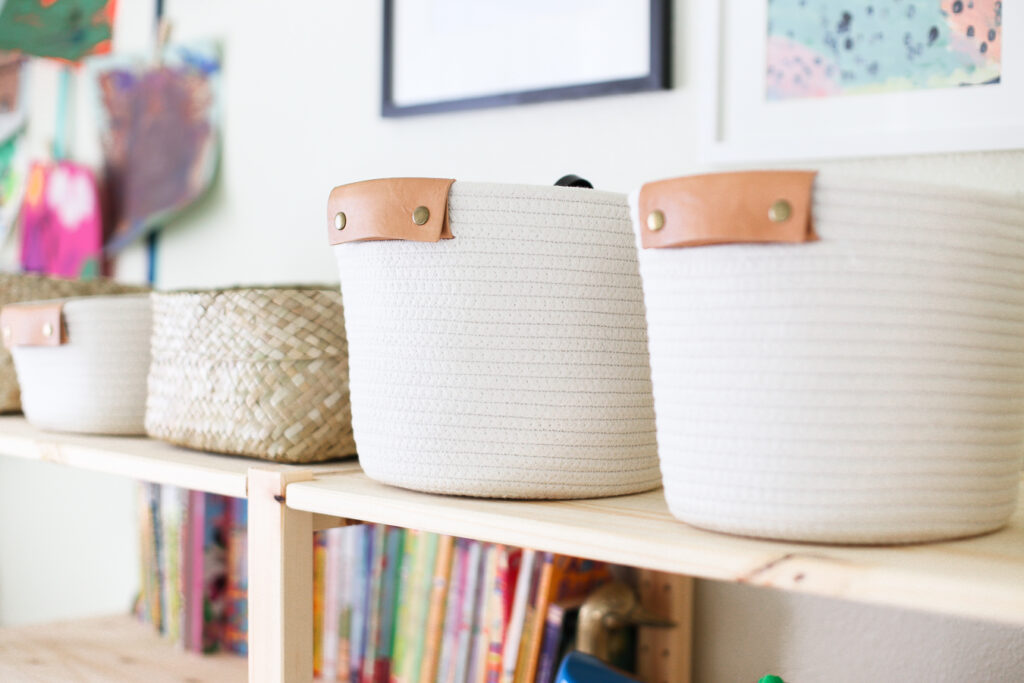 Kids Playroom Ideas - Organize toys in baskets and bins