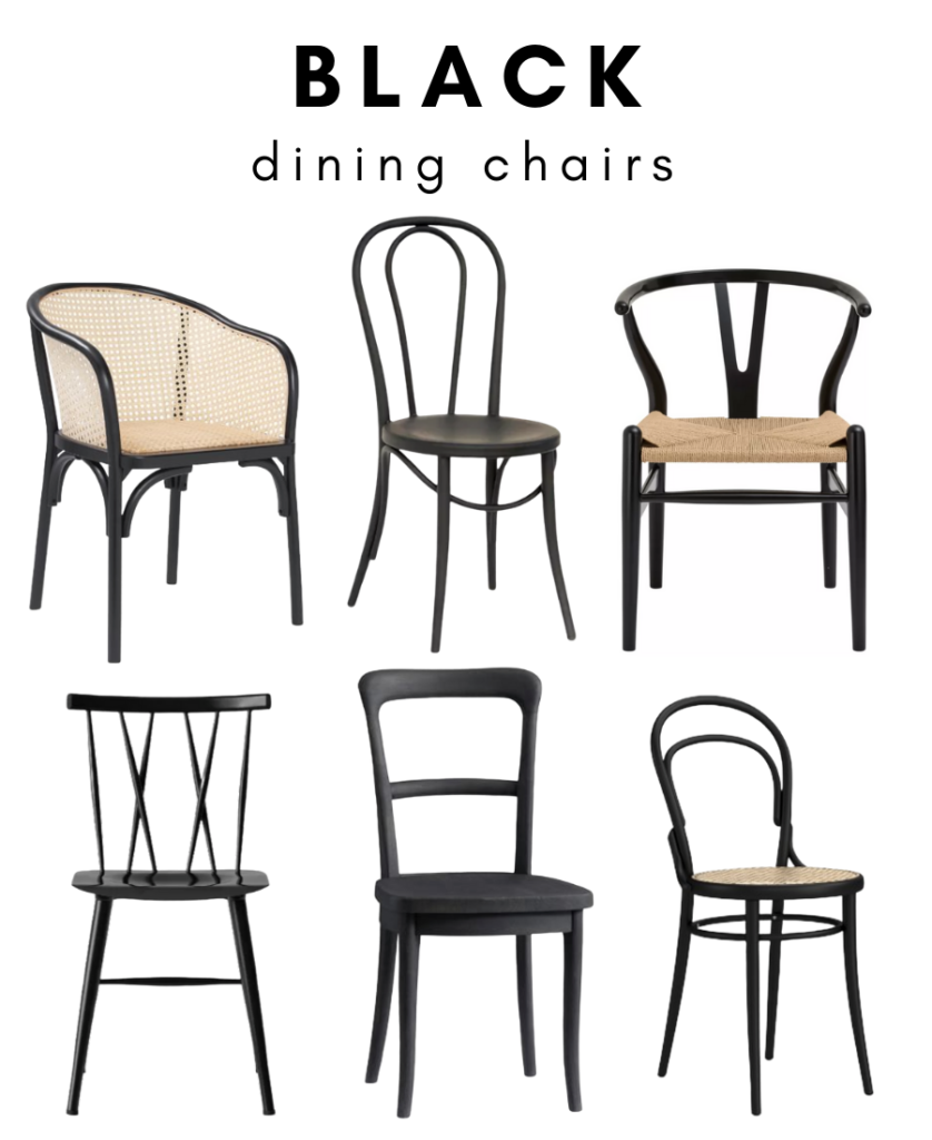 How to use black dining chairs as a contrast