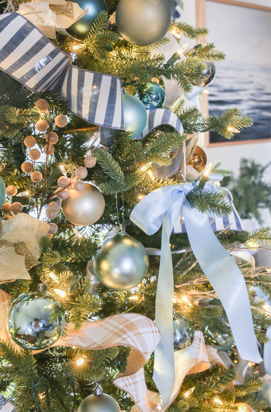 Blue and White Christmas Tree