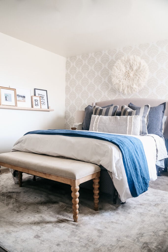 A Modern Coastal Main Bedroom in a rental home and more bedroom decorating ideas