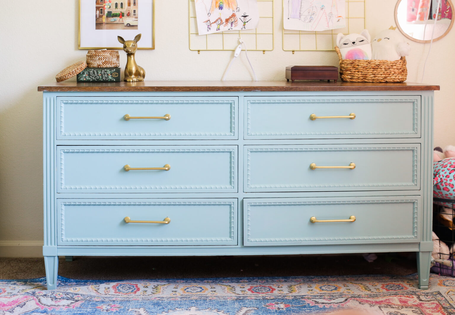Blue Painted Dresser Painted Dresser Ideas for a Kid's Space