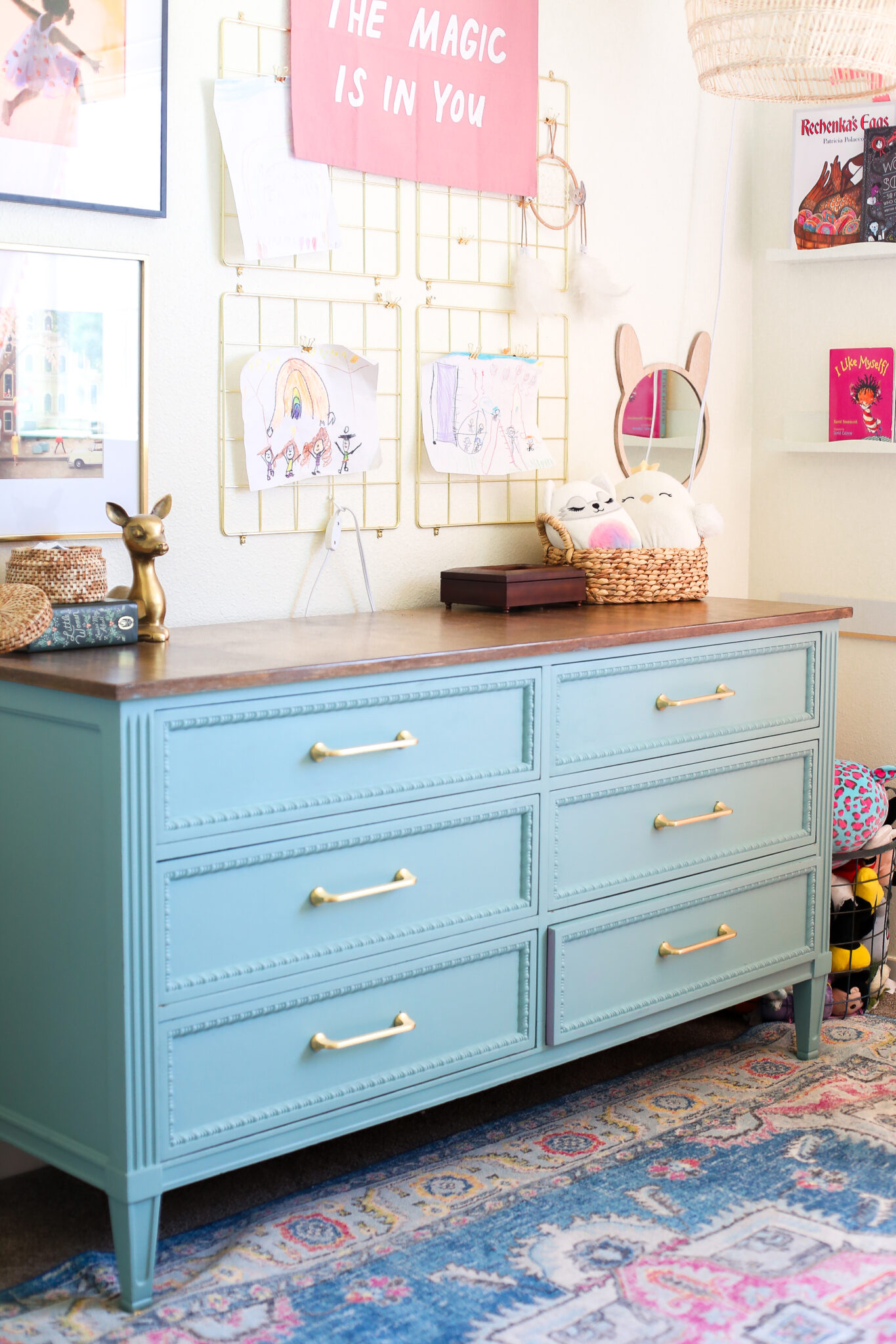 Blue Painted Dresser Painted Dresser Ideas for a Kid's Space