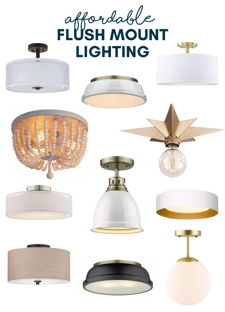 A Round up of affordable flush mount light fixtures. Great options for rentals too!