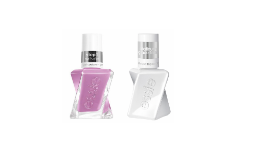 Essie Gel Couture Nail Polish top coat and purple polish
