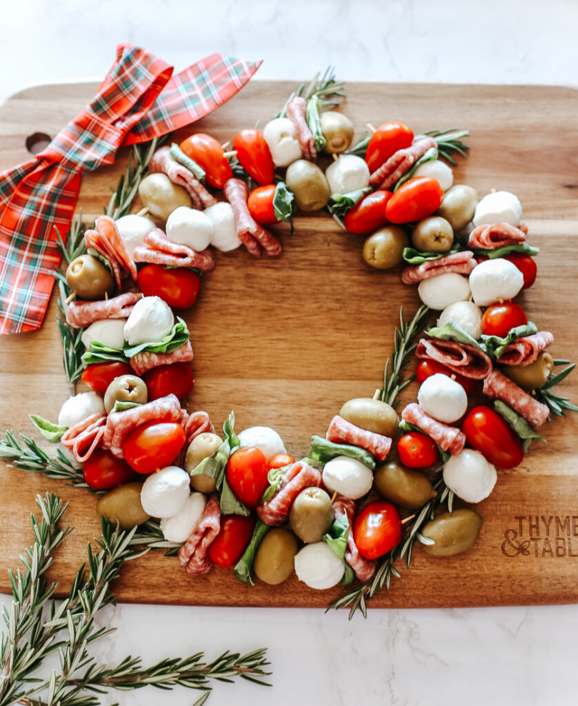 Antipasto wreath appetizer