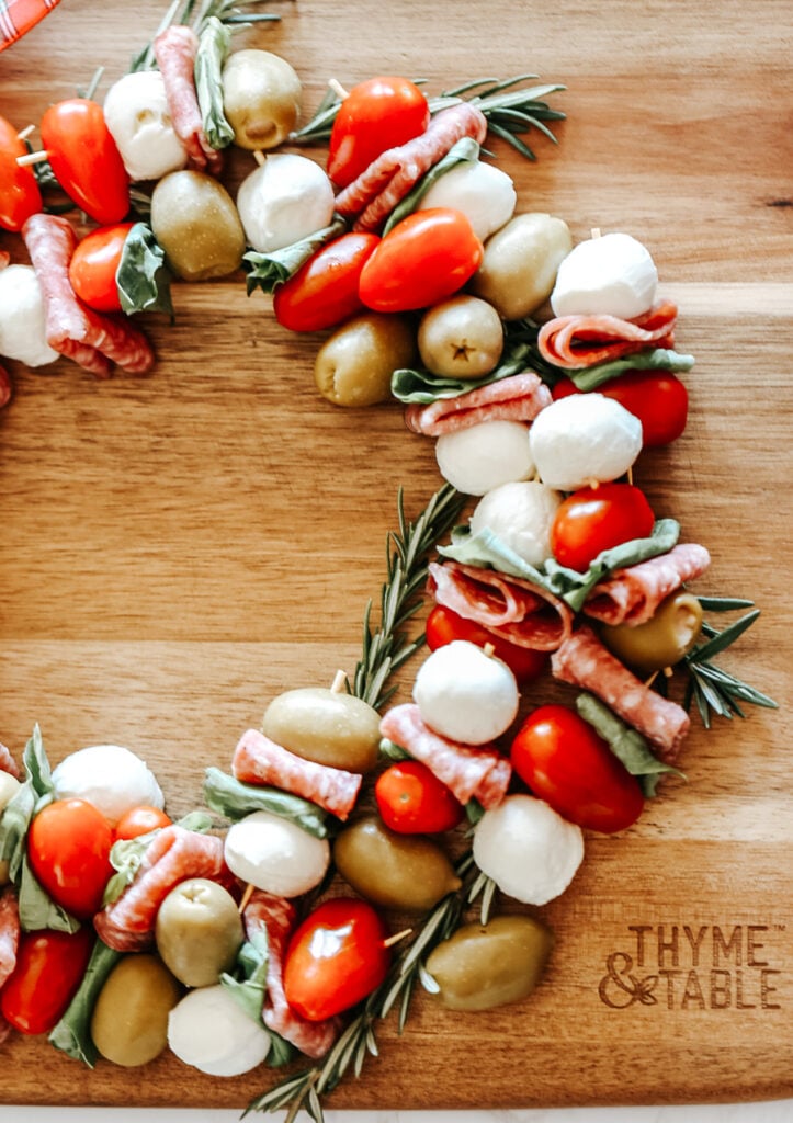 Antipasto wreath appetizer idea