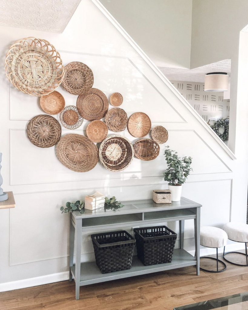 farmhouse entryway basket wall gallery wall