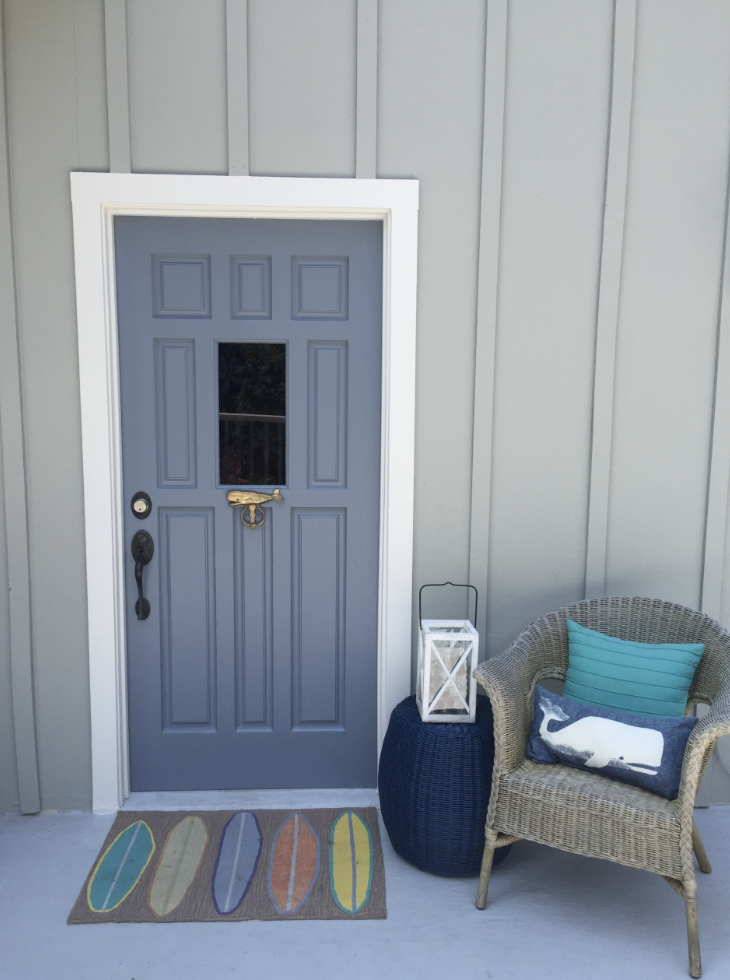 Sherwin Williams Storm Cloud painted front door