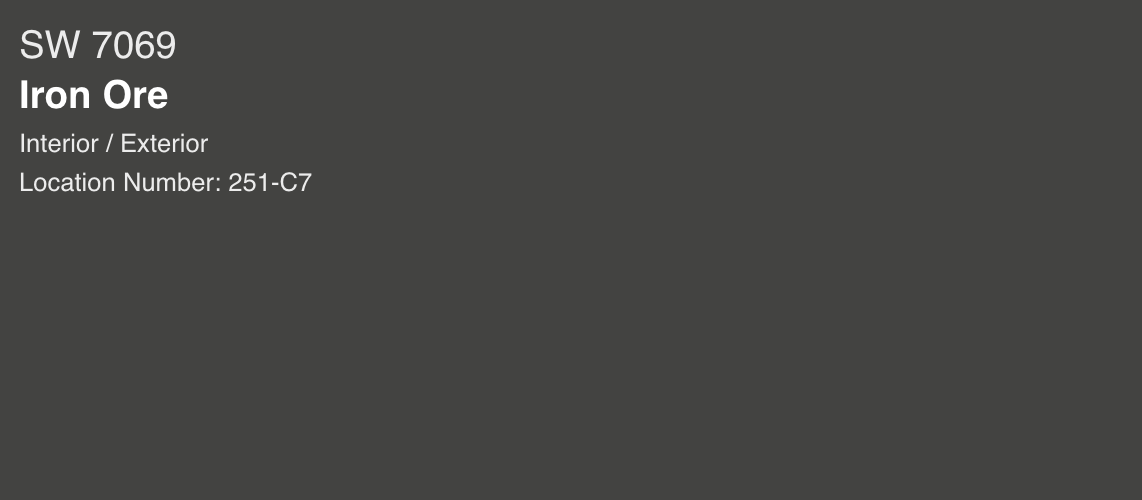 Sherwin Williams Iron Ore Deep Charcoal Gray Paint Color