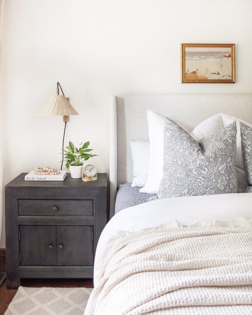 Sherwin Williams Greek Villa bedroom warm white paint color