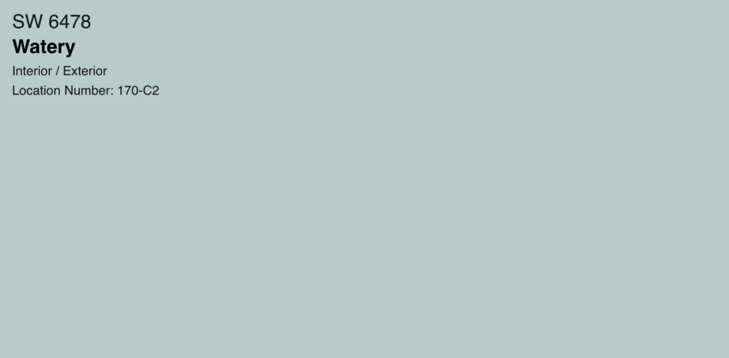 SW 6478 Watery Sherwin Williams coastal colors