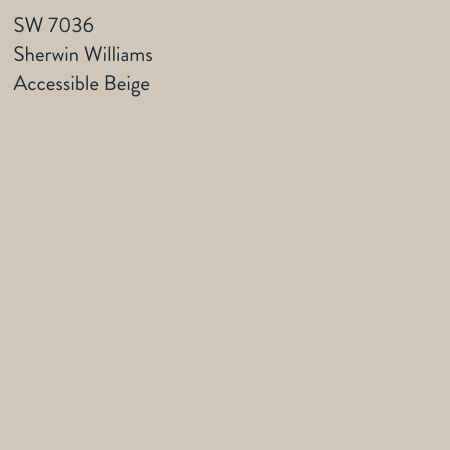 Sherwin Williams Accessible Beige SW 7036 greige kitchen cabinet paint colors