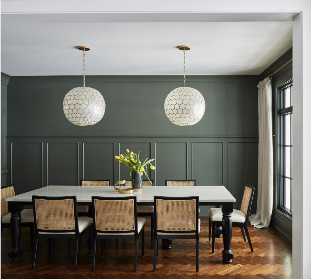 SW Pewter Green dining room walls