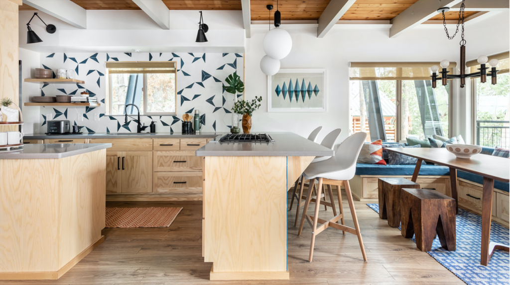 geometric kitchen backsplash accent wall